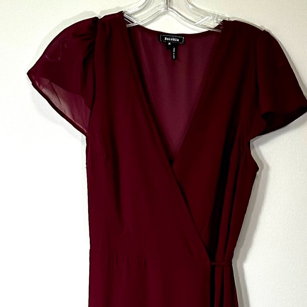 Soieblu Women’s V-Neck Floor Length Dress - Picture 3 of 10